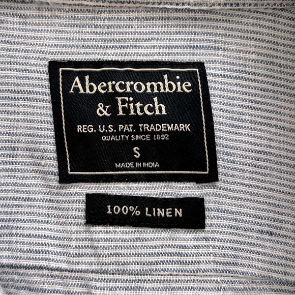 Abercrombie & Fitch Linen Long Sleeve Button Down Shirt - Picture 3 of 7